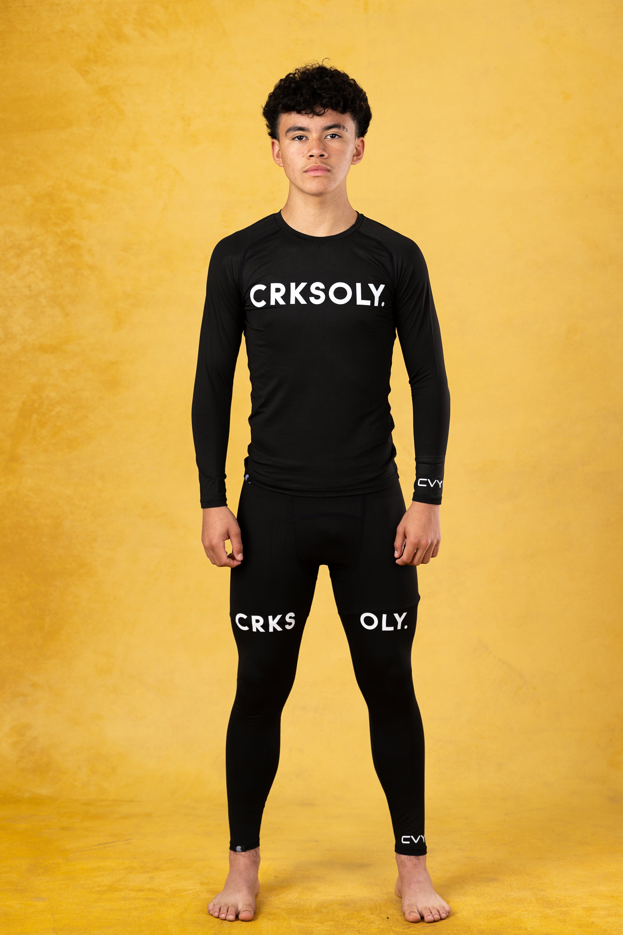 CRKSOLY. Youth Black Compression Shirt