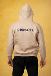 CRKSOLY. SOLO UN NIÑO. Sudadera con capucha color arena