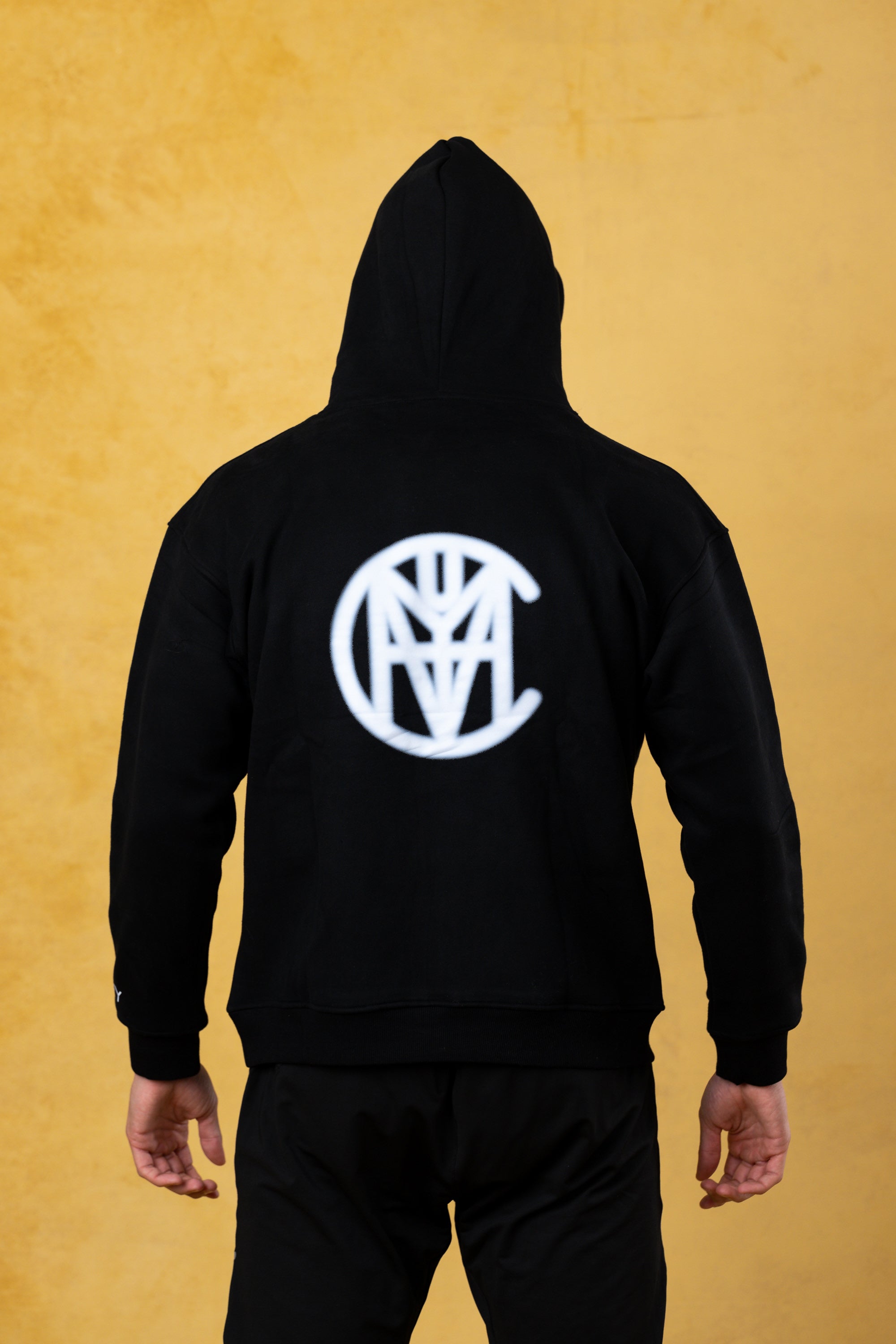 CVYLA Men Blurred Black Hoodie