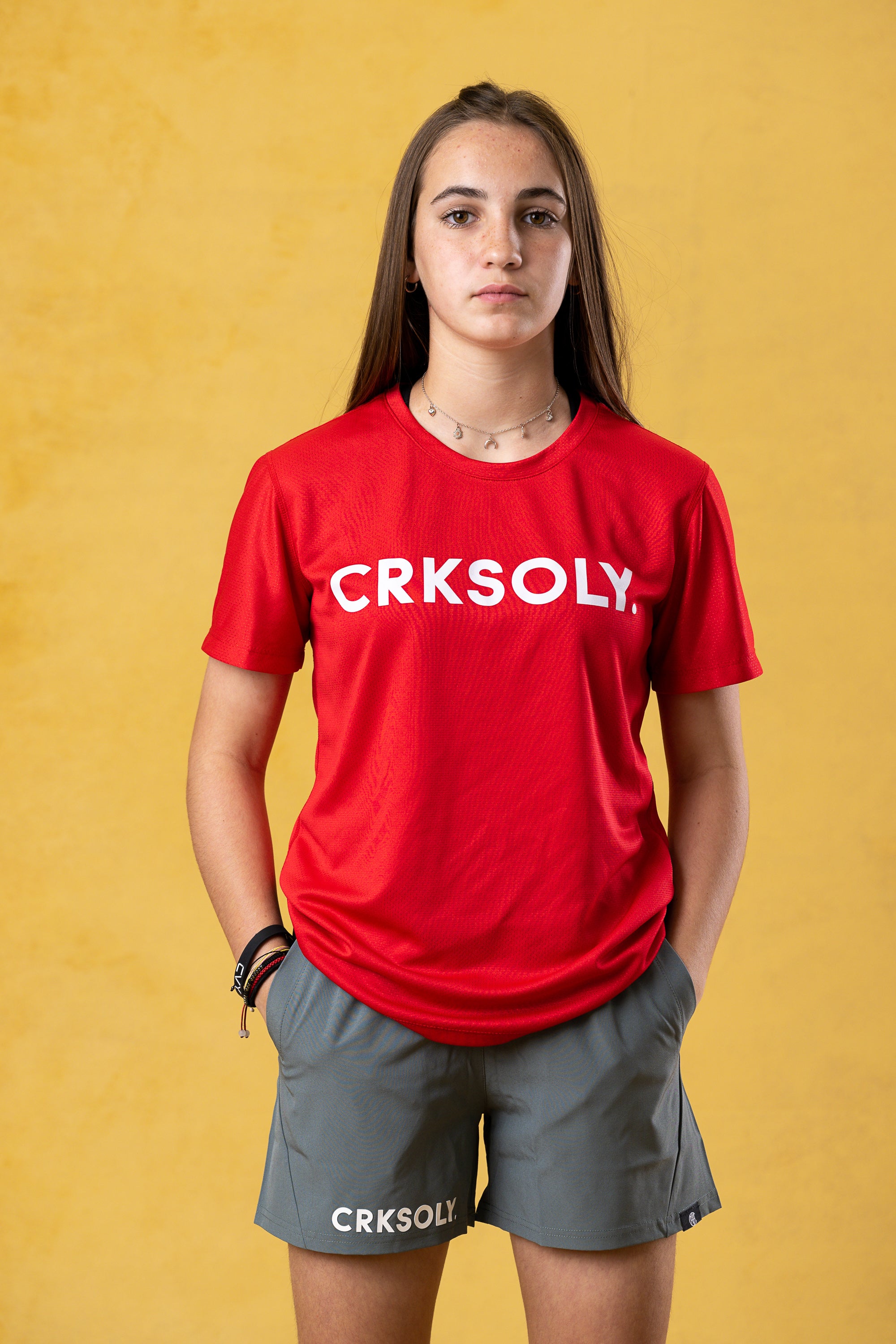 CRKSOLY. Camiseta de entrenamiento roja para jóvenes