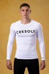 CRKSOLY. Camiseta de compresión blanca para hombre