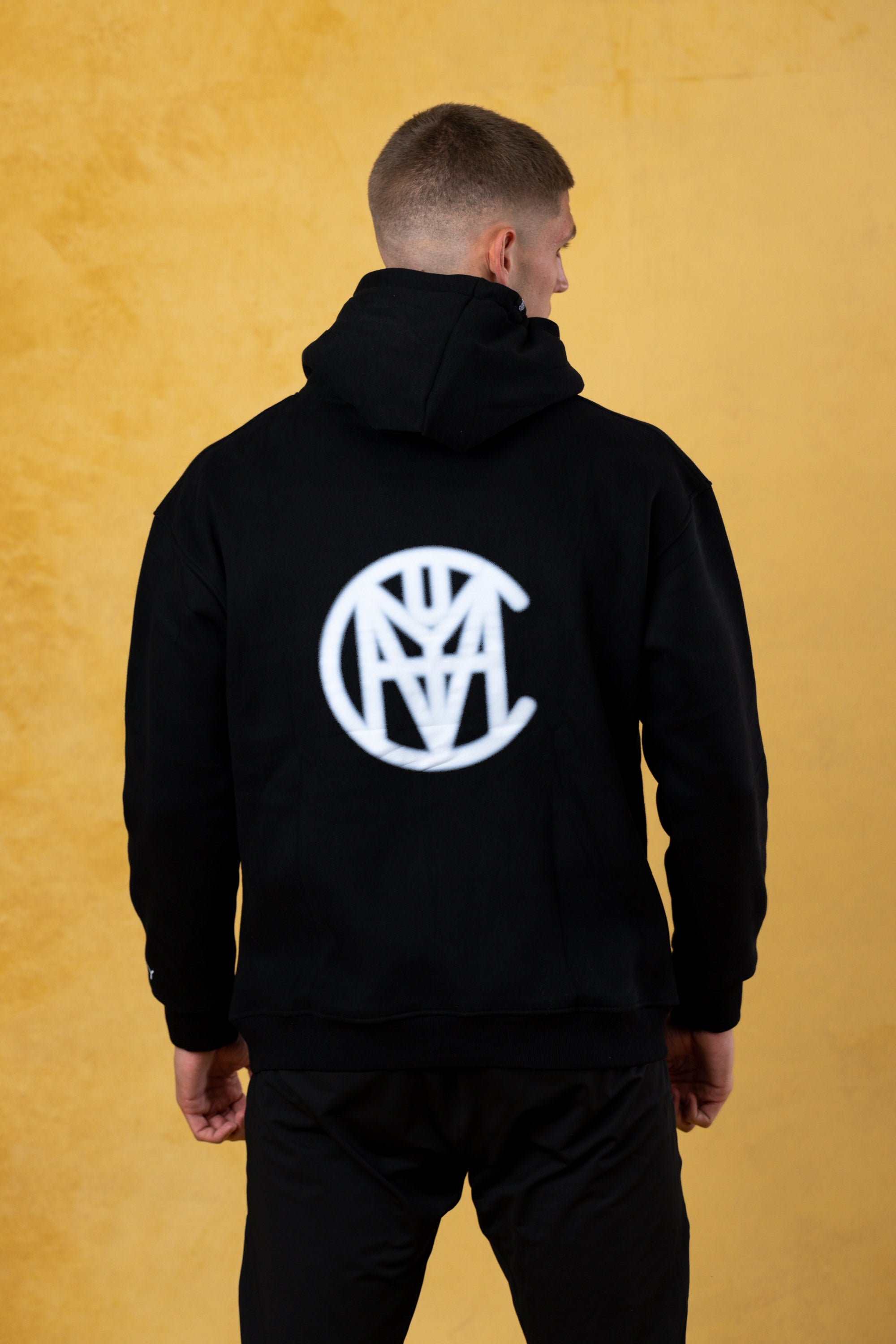 CVYLA Men Blurred Black Hoodie