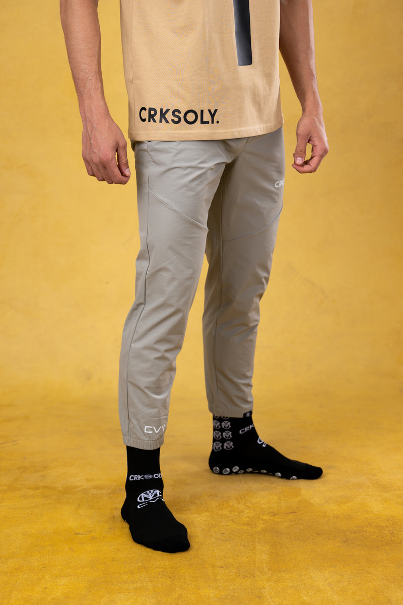 CRKSOLY. Tan Windbreaker Pants