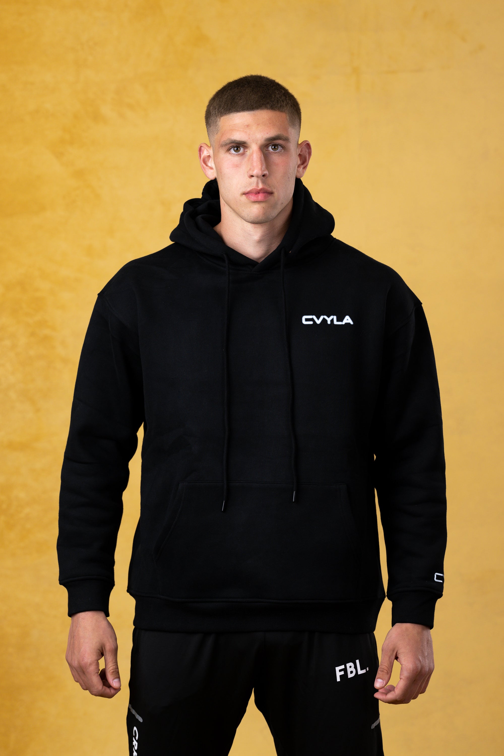 CVYLA Men Blurred Black Hoodie