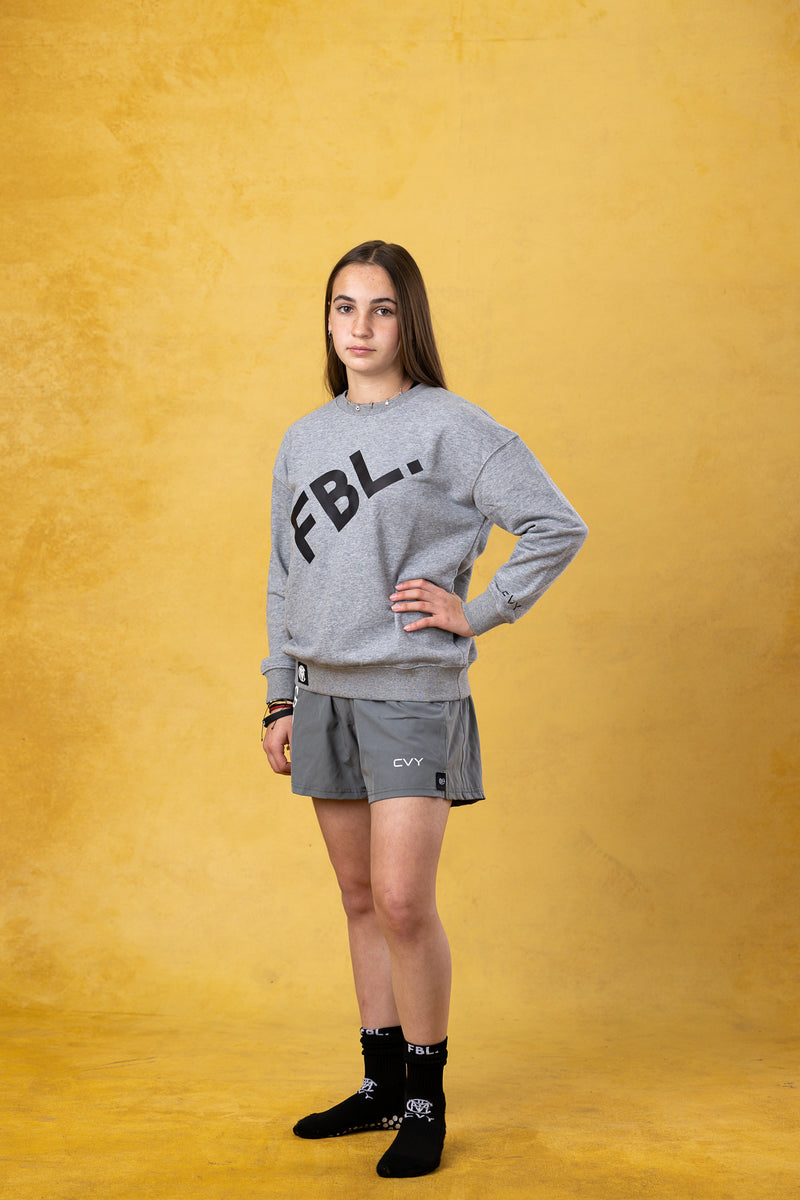 FBL. Youth Heather Grey Crewneck